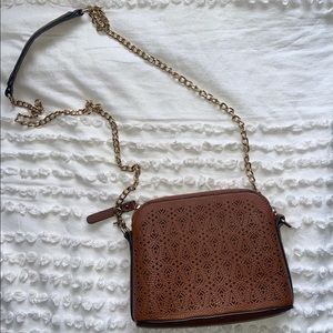 Brown Crossbody with Gold Accents